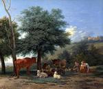 欧洲12-19世纪油画五_DUJARDIN, Karel - Farm Animals with a Boy and Herdswoman